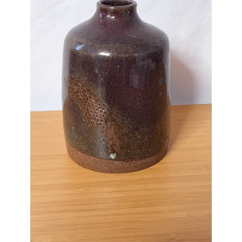 Vintage Mara‎ Mexico  Stoneware Decanter Bottle Vase. Signed